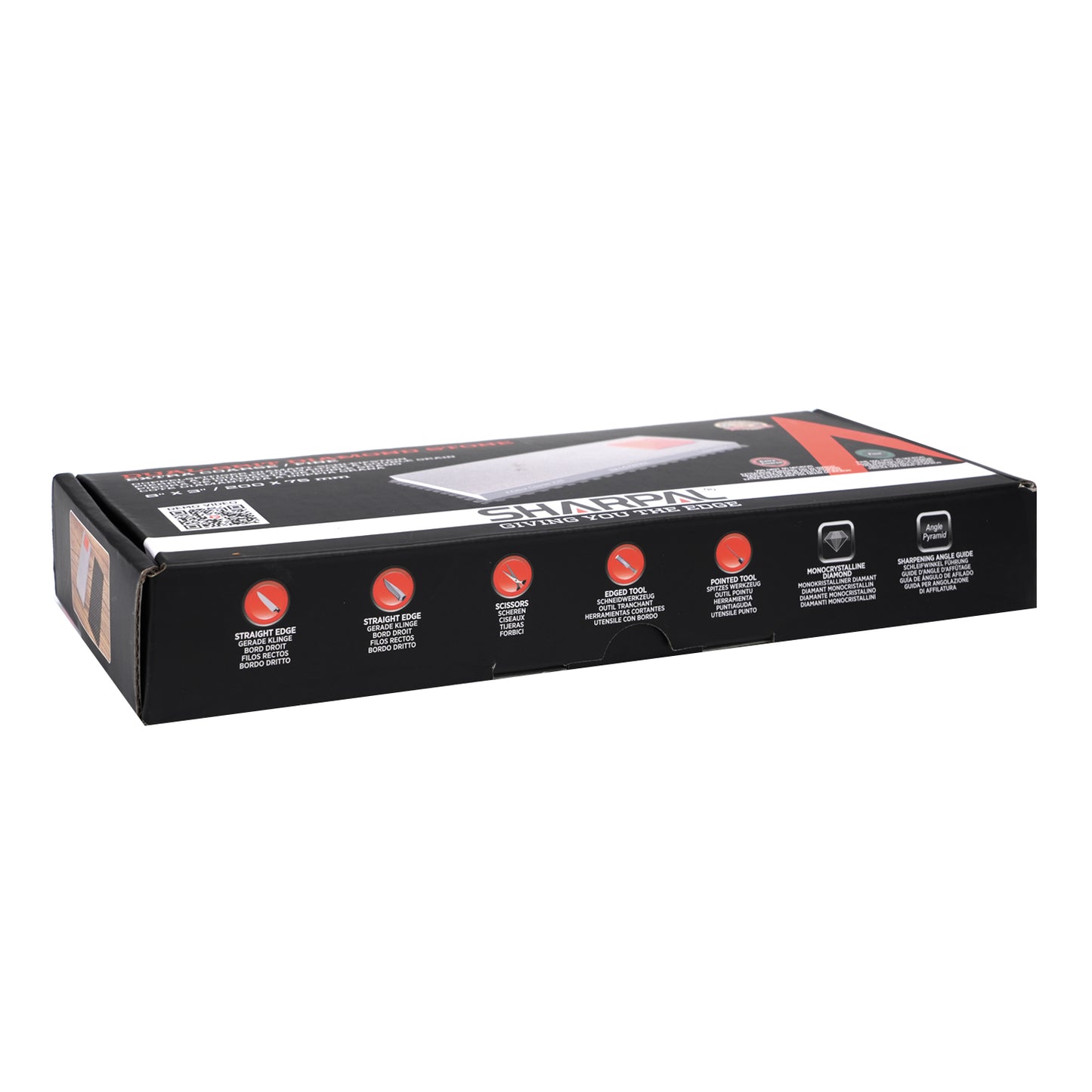 169H 8'' x 3'' Dual-Grit Diamond Sharpening Stone with Angle Guide (without storage case) Extra Coarse 220 grit & Fine 600 grit