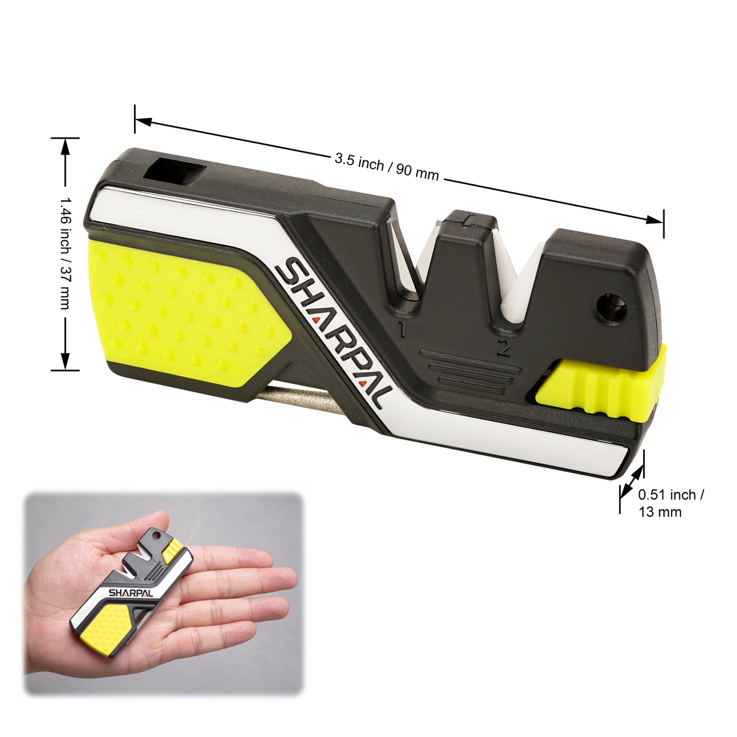 101N-G 6-In-1 Knife Sharpener & Survival Tool - Green, with Two Ferro Rods