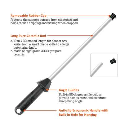 109R 12 in. / 300 mm Ceramic Sharpening Rod