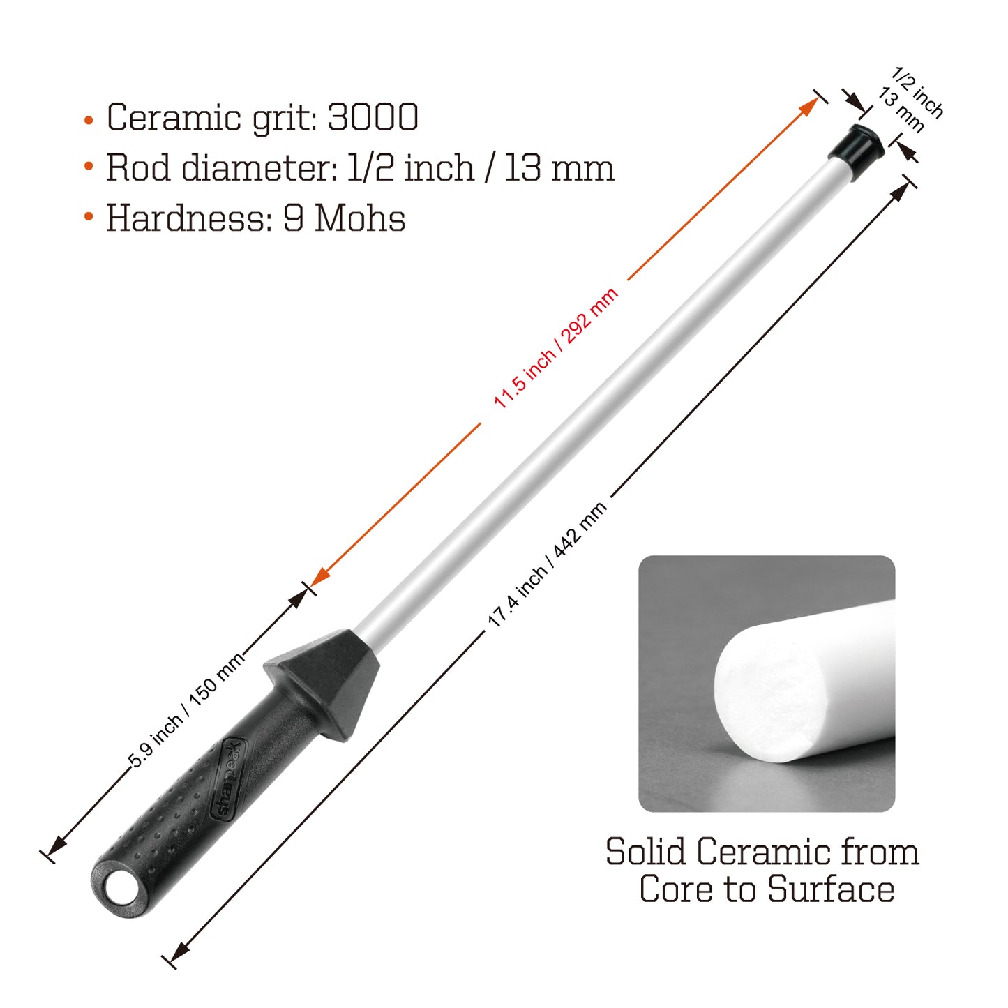 109R 12 in. / 300 mm Ceramic Sharpening Rod
