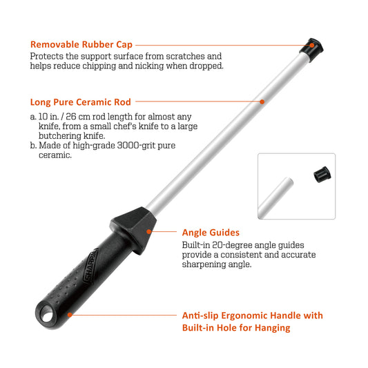 118H 10 in. Ceramic Sharpening Rod