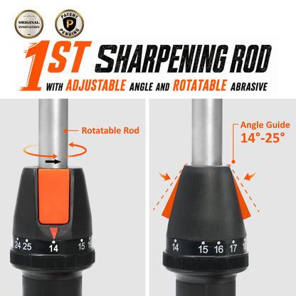 122H 12'' RODALL Diamond Sharpening Rod, Angle Adjustable