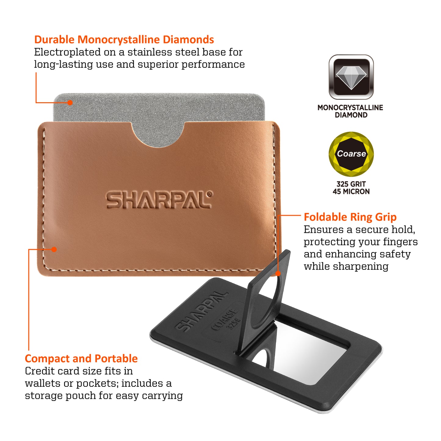 113N Credit Card Size Diamond Sharpening Stone Coarse 325 Grit