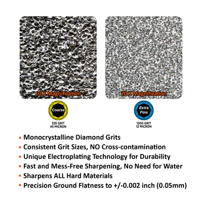 156N Dual-Grit Diamond Whetstone with Storage Base 6'' x 2.5'' / 152 x 63 mm Coarse / Extra Fine