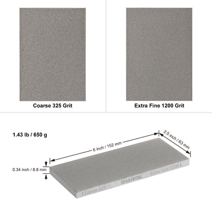 156N Dual-Grit Diamond Whetstone with Storage Base 6'' x 2.5'' / 152 x 63 mm Coarse / Extra Fine