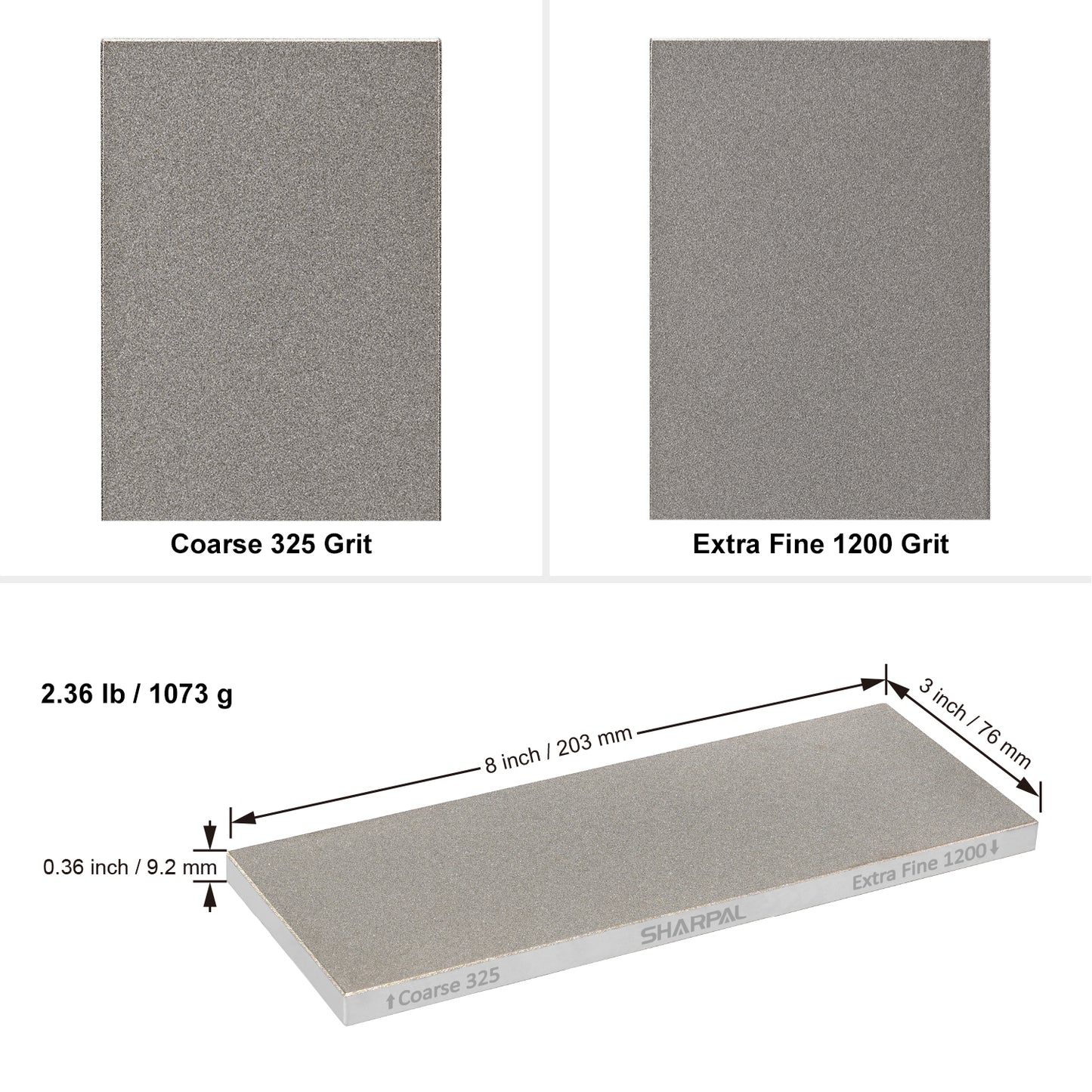 162N Dual-Grit Diamond Whetstone with Storage Base 8'' x 3'' / 203 x 76 mm Coarse / Extra Fine