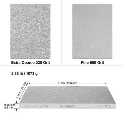 163N Dual-Grit Diamond Whetstone with Storage Base 8'' x 3'' / 203 x 76 mm Extra Coarse / Fine