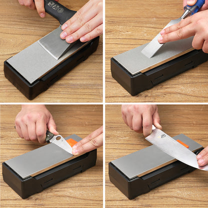 163N Dual-Grit Diamond Whetstone with Storage Base 8'' x 3'' / 203 x 76 mm Extra Coarse / Fine