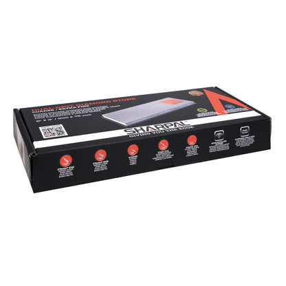 168H 8'' x 3'' Dual-Grit Diamond Sharpening Stone with Angle Guide (without storage case) Coarse 325 grit & Extra Fine 1000 grit