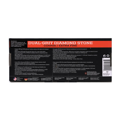 168H 8'' x 3'' Dual-Grit Diamond Sharpening Stone with Angle Guide (without storage case) Coarse 325 grit & Extra Fine 1000 grit