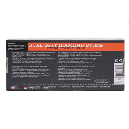 169H 8'' x 3'' Dual-Grit Diamond Sharpening Stone with Angle Guide (without storage case) Extra Coarse 220 grit & Fine 600 grit