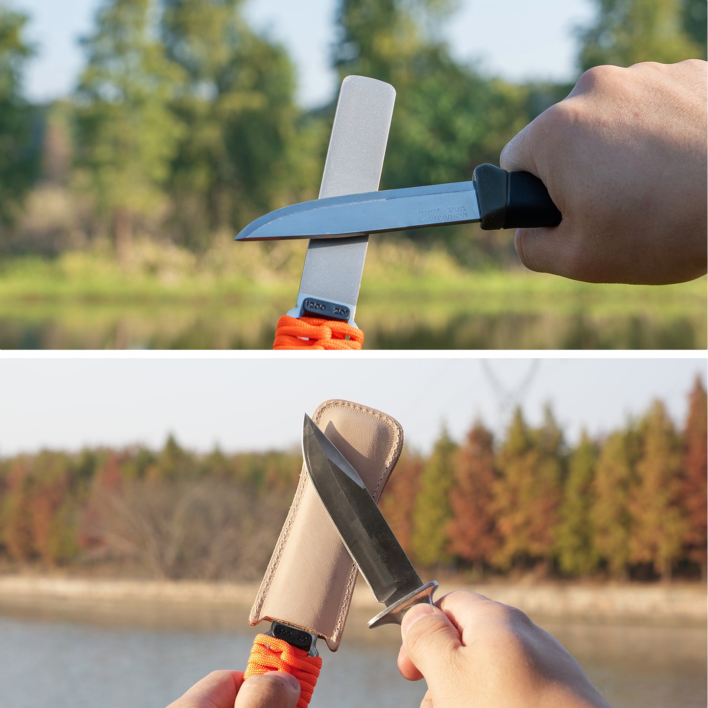181N BUDDYGUARD Dual-Grit Diamond Sharpener with Leather Strop