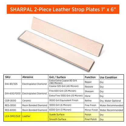 2-Piece Leather Strop, 1" x 6" / 25 x 150 mm